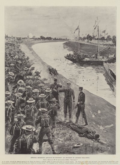 De Vooruitgang van Admiraal Seymour naar Tientsin, een Incident van Chinese Verraderlijkheid door Henry Charles Seppings Wright